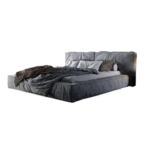 Behitha Suede Fabric Modern Simple Upholstered Bed Frame