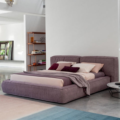 Behitha Suede Fabric Modern Simple Upholstered Bed Frame