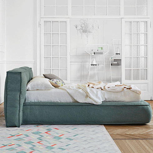 Behitha Suede Fabric Modern Simple Upholstered Bed Frame