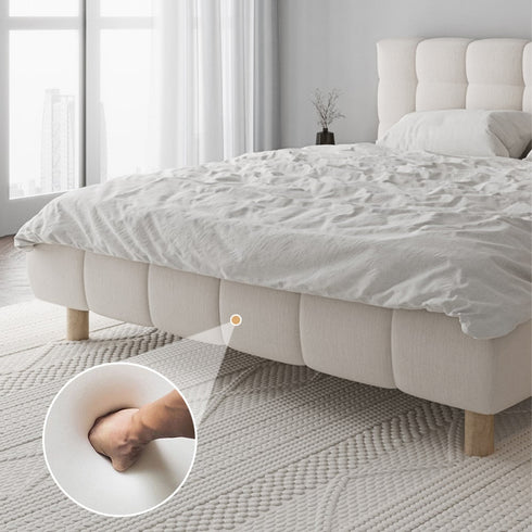 Belen Velvet Fabric Minimalist Bed Frame