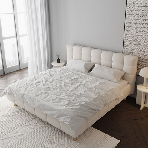 Belen Velvet Fabric Minimalist Bed Frame