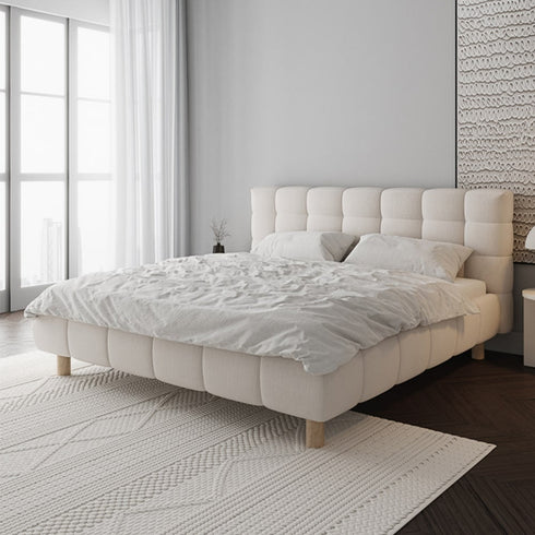 Belen Velvet Fabric Minimalist Bed Frame