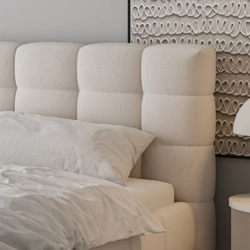 Belen Velvet Fabric Minimalist Bed Frame