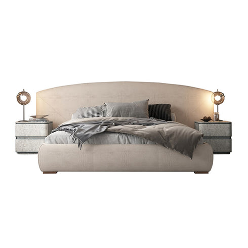 Bellamy Suede Fabric Wide Headboard Luxury Bed Frame