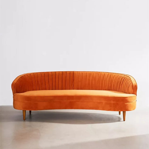 Beres Velvet Vintage 3 Seater Sofa Arm Couch