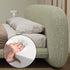 Birch Boucle Fabric Round Headboard Modern Bed Frame