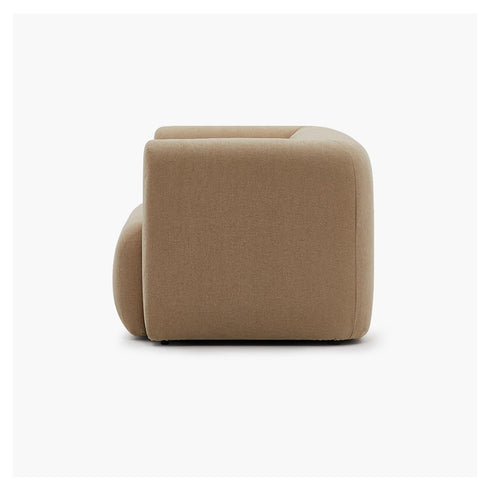 Brisa Brown Velvet Loveseat Sofa Minimalist Arm Couch