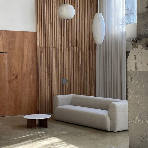 Brisa Gray Velvet 3 Seater Sofa Minimalist Arm Couch