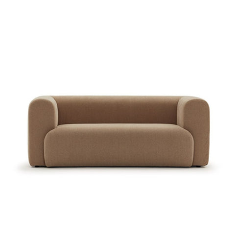 Brisa Brown Velvet Loveseat Sofa Minimalist Arm Couch