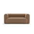 Brisa Brown Velvet Loveseat Sofa Minimalist Arm Couch