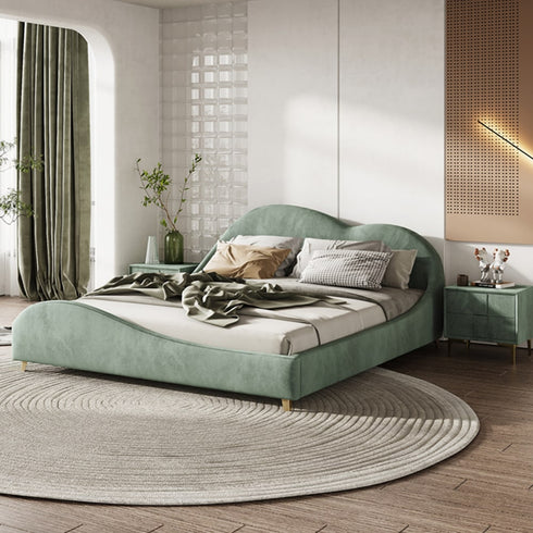 Bryant Suede Fabric Curved Design Bed Frame
