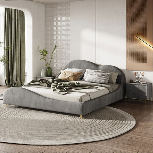 Bryant Suede Fabric Curved Design Bed Frame