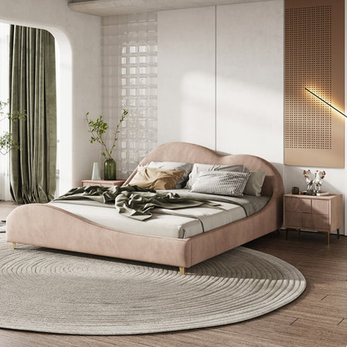 Bryant Suede Fabric Curved Design Bed Frame