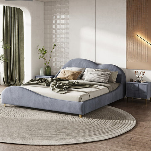Bryant Suede Fabric Curved Design Bed Frame