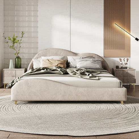 Bryant Suede Fabric Curved Design Bed Frame