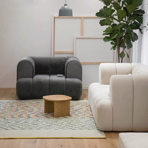 Burt Fabric Loveseat Sofa Contemporary Arm Couch