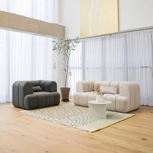 Burt Fabric Loveseat Sofa Contemporary Arm Couch