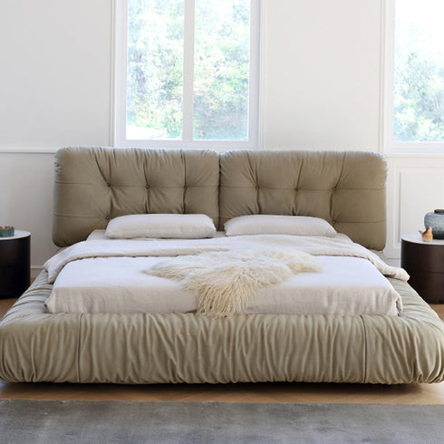 Elvin Luxury Suede Fabric Bed Frame