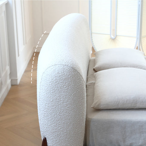 Ellie Boucle Fabric Minimalist Bed Frame