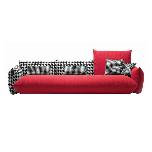Calloway Velvet Chidori Pattern 3 Seater Sofa Modern Couch