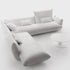 Calloway Velvet Chidori Pattern 3 Seater Sofa Modern Couch