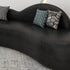 Camber Black Microfiber Leather Curved 3 Seater Sofa Shaped Reception Couch