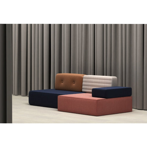 Camdyn Suede Fabric Cube Modern 3 Seater Sofa Mixed Color Couch