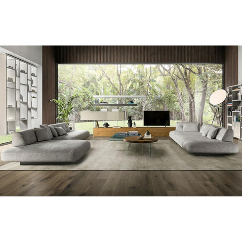 Cammie Fabric Modern Armless 3 Seater Sofa Living Room Reception Couch