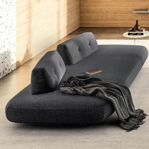 Cammie Fabric Modern Armless 3 Seater Sofa Living Room Reception Couch