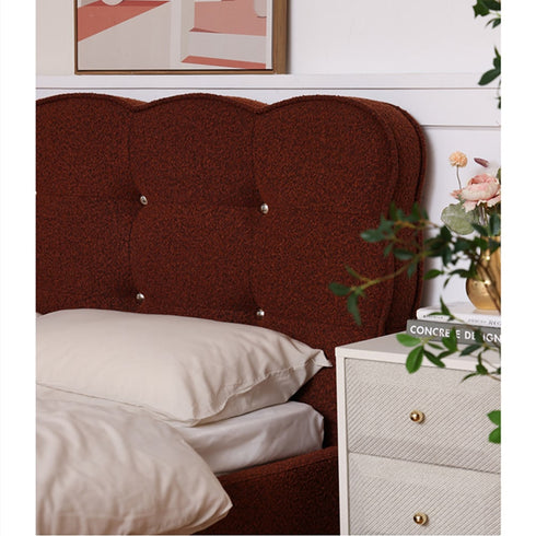 Cassidy Boucle Bed Frame Cookie Design Headboard