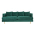 Cein Velvet 3 Seater Sofa with 2 Long Cushions & 4 Accent Pillows