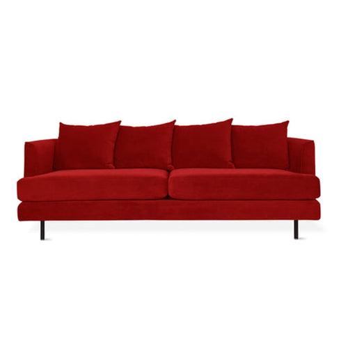 Cein Velvet 3 Seater Sofa with 2 Long Cushions & 4 Accent Pillows