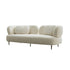 Cyrus White Boucle fabric 3 Seater Sofa White Curved Couch