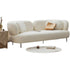 Cyrus White Boucle fabric 3 Seater Sofa White Curved Couch