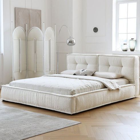 Dacre Boucle Minimalist Simple Bed Frame