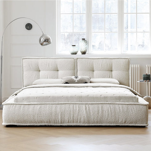 Dacre Boucle Minimalist Simple Bed Frame