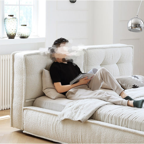 Dacre Boucle Minimalist Simple Bed Frame