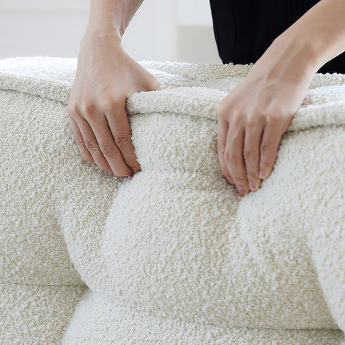 Dacre Boucle Minimalist Simple Bed Frame