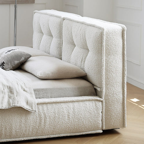 Dacre Boucle Minimalist Simple Bed Frame