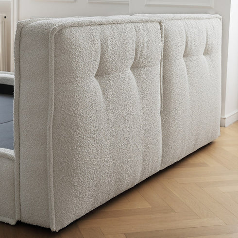 Dacre Boucle Minimalist Simple Bed Frame