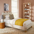 Dangelo Velvet Fabric Bed Frame with Golden Spherical Feet