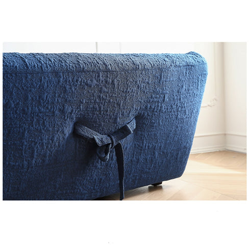 Danica Blue Fabric 3 Seater Sofa Bow-knot Back Designed Couch