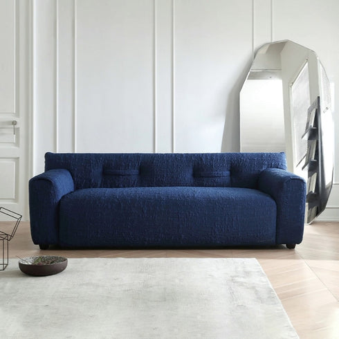 Danica Blue Fabric 3 Seater Sofa Bow-knot Back Designed Couch