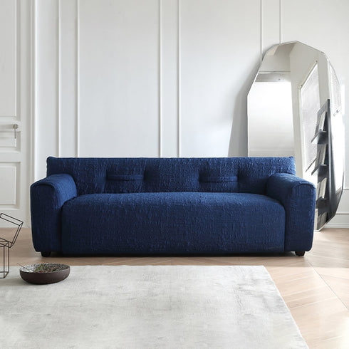 Danica Blue Fabric 3 Seater Sofa Bow-knot Back Designed Couch