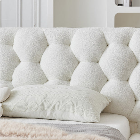 Dariel Boucle Fabric Modern Simple Bed Frame