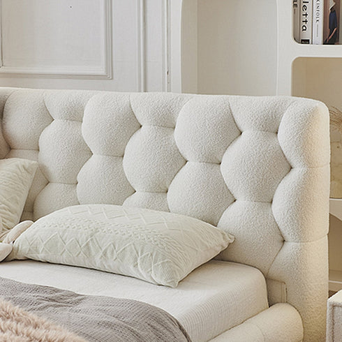 Dariel Boucle Fabric Modern Simple Bed Frame