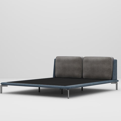 Darin Microfiber Leather+Corduroy Bed Frame