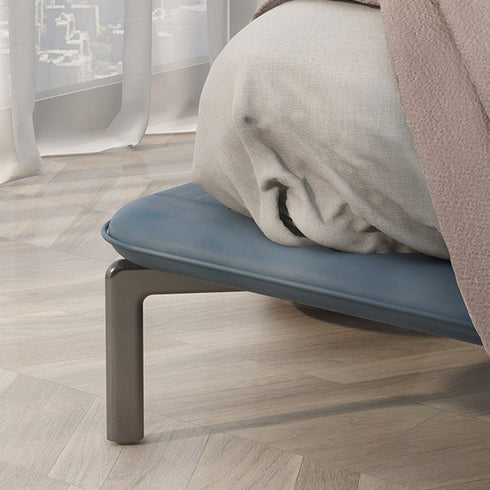 Darin Microfiber Leather+Corduroy Bed Frame