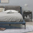 Darin Microfiber Leather+Corduroy Bed Frame