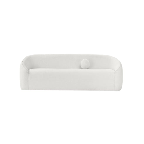 Dario Boucle Fabric Loveseat Sofa Round Shaped Upholstery Couch